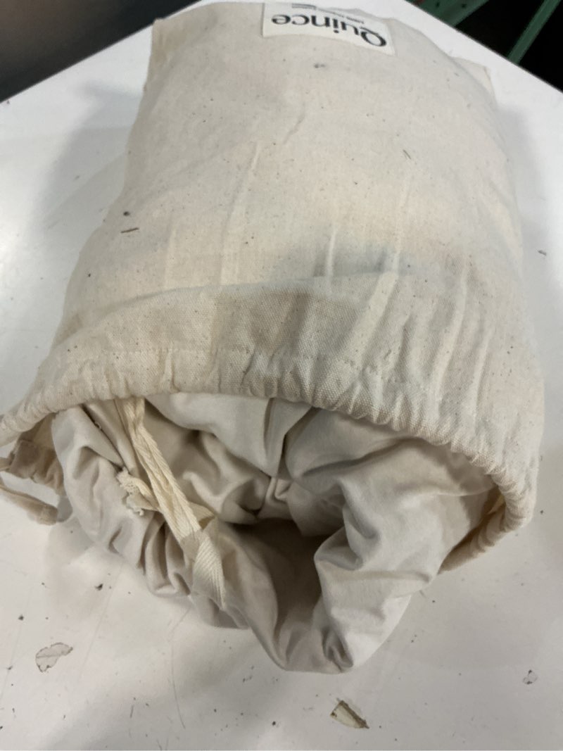 Condition photo showing As Is for organic waterproof mattress protector, king, natural