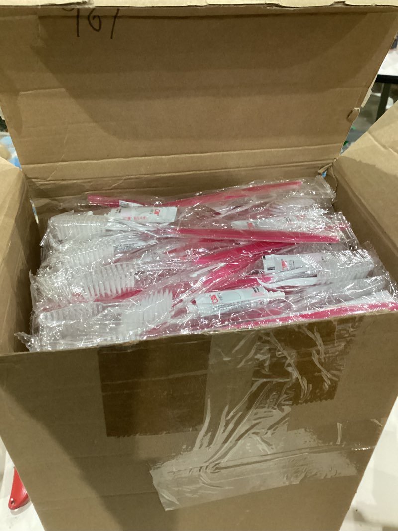 Condition photo showing New/Like New for Maxcheck 300 Sets Disposable Toothbrushes Bulk with Toothpaste and Dental Floss Individually Wrapped Travel Toothbrush Set Homeless Supplies for Hotel Guest