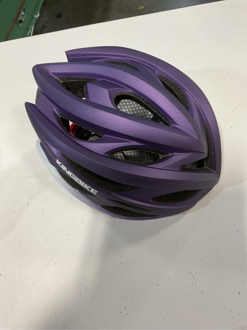 Condition photo showing Good Condition for kingbike bike helmet for adult men women youth road commute mountain cycling helmets with usb rechargeable light replaceable padding and visors lightweight 20.4-23.6in large purple white