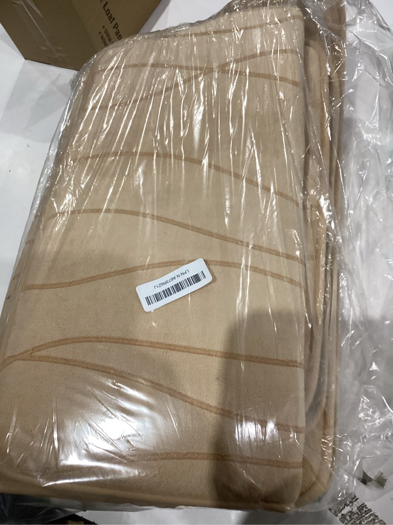 Condition photo showing As Is for YIHOUSE Memory Foam Bathroom Rug Sets 3 Piece, Ultra Absorbent Bath Mat for Bathroom - Non-Slip Machine Washable & Dry Quickly, 3 Piece Bathroom Mat Set, Beige Beige 1'8" x 2'8"