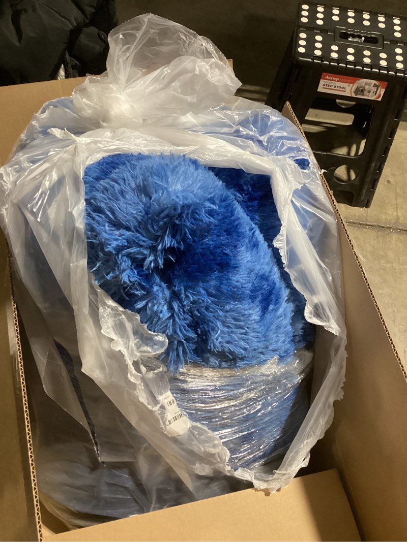 Condition photo showing Good Condition for Shag Area Rug for Bedroom,  Tie-Dyed Blue Fluffy Shaggy Rugs for Living Room Boys Kids Nursery, Ultra Soft Comfy, Fuzzy Plush Carpet for Girls Teen Dorm Home Decor, Upgrade Non-Slip Tie-dyed Blue  (Rectangular)