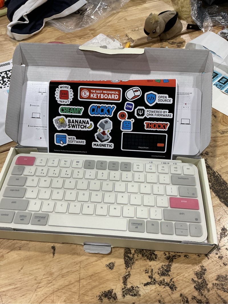 Condition photo showing Good Condition for keychron b1 pro ultra-slim scissor-switch mechanical wireless keyboard retro red