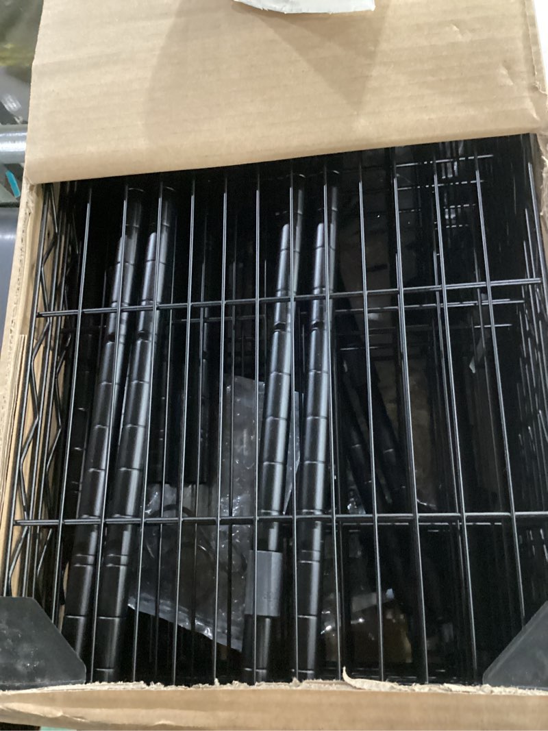 Condition photo showing Good Condition for 6-tier wire rack shelving,metal shelf racks with lockable wheels, black | 21.3" wx11.4 dx73 h,height adjustable wire storage shelves for narrow space/kitchen/pantry/laundry/office/closet 6-tier black-21.3"x11.4"x73"(wxdxh)