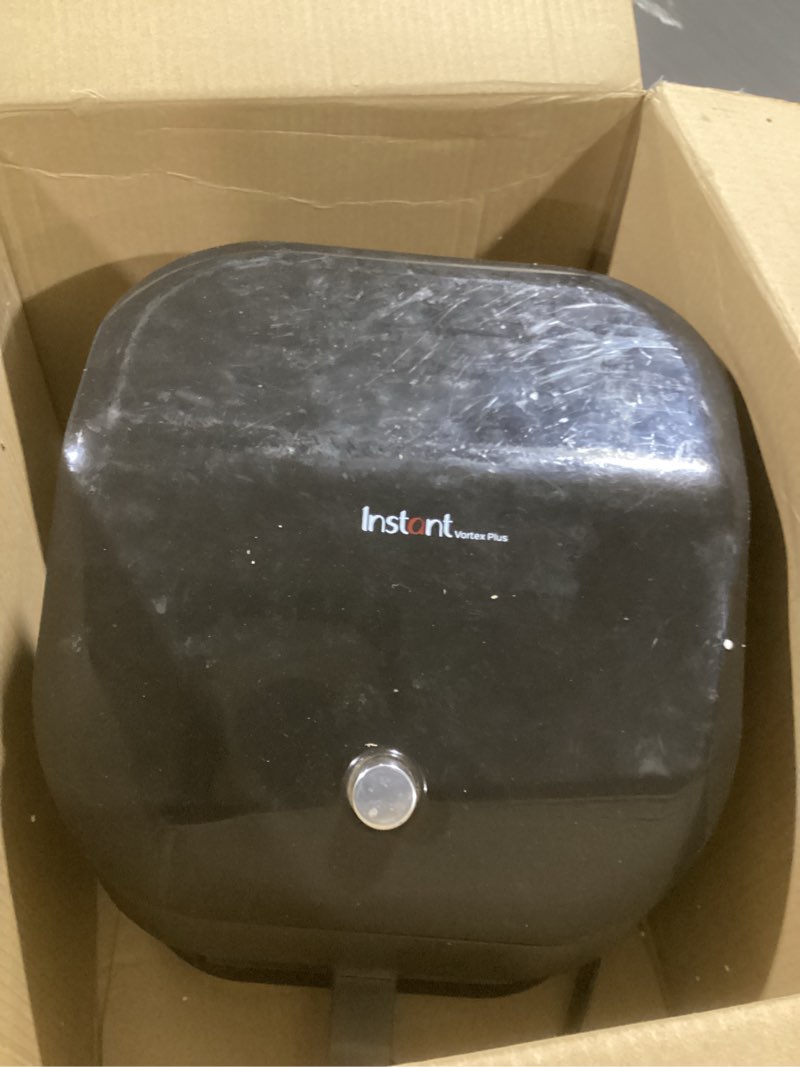 Condition photo showing As Is for Instant Pot Vortex Plus 6QT Air Fryer with Odor Erase Technology,6-in-1 Functions that Crisps,Roasts, Broils,Dehydrates, Bakes & Reheats, 100+In-App Recipes, from the Makers of Instant Pot,1700W,Black Vortex Plus 6 Qt