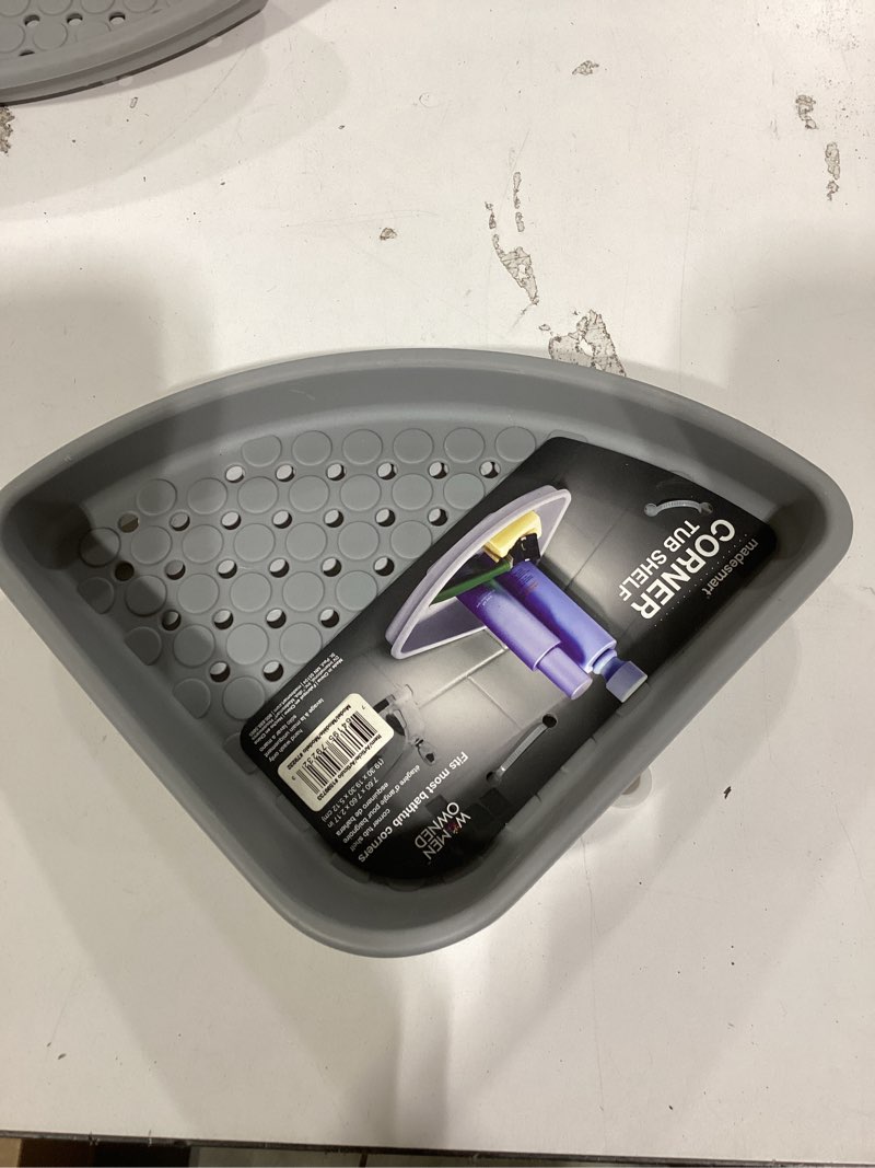 Condition photo showing Good Condition for madesmart gray plastic 1-shelf suction cup freestanding shower caddy 7.6-in x 2-in x 2.17-in
