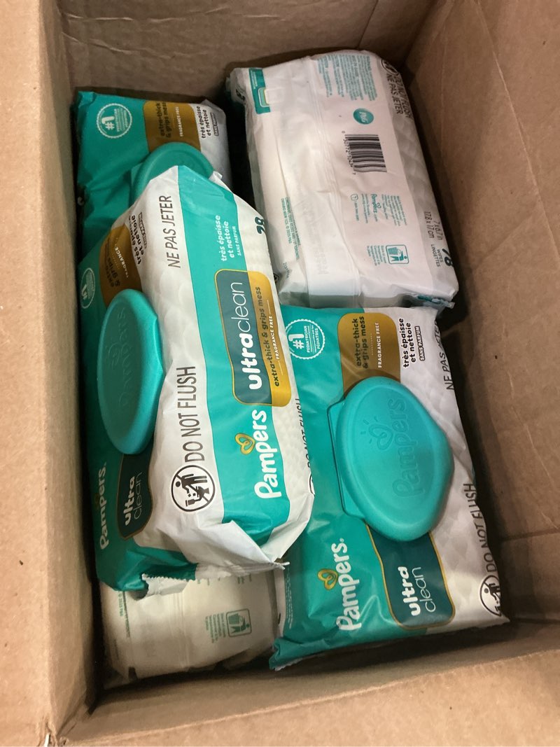 Condition photo showing Good Condition for pampers ultra clean baby wipes (previously 'free & gentle'), 99% water, hypoallergenic, unscented, 100% plant based, plastic-free, 936 baby wipes total (12x flip-top packs) [packaging may vary] unscented 78 count (pack of 12)