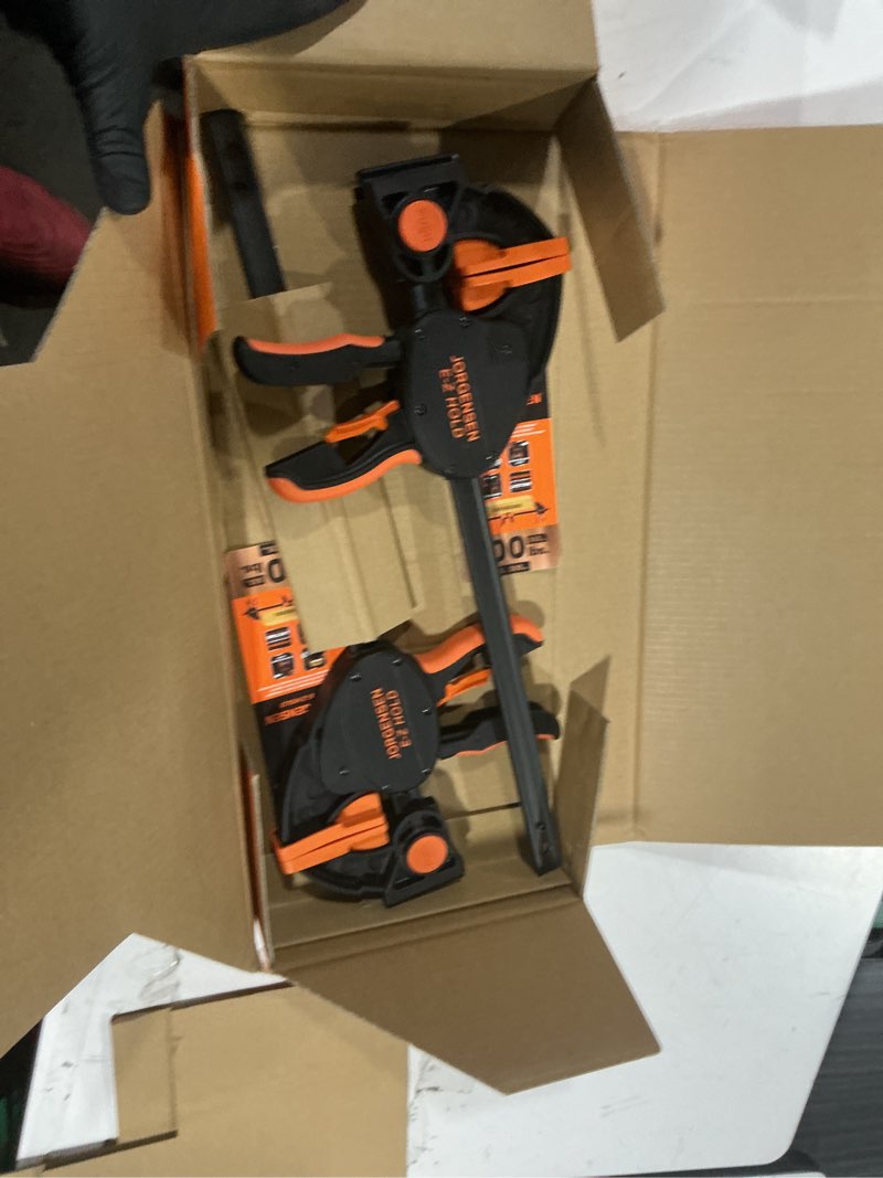 Condition photo showing Good Condition for jorgensen e-z hold 2-pack 12" 800lbs heavy duty woodworking bar clamps 12 inch