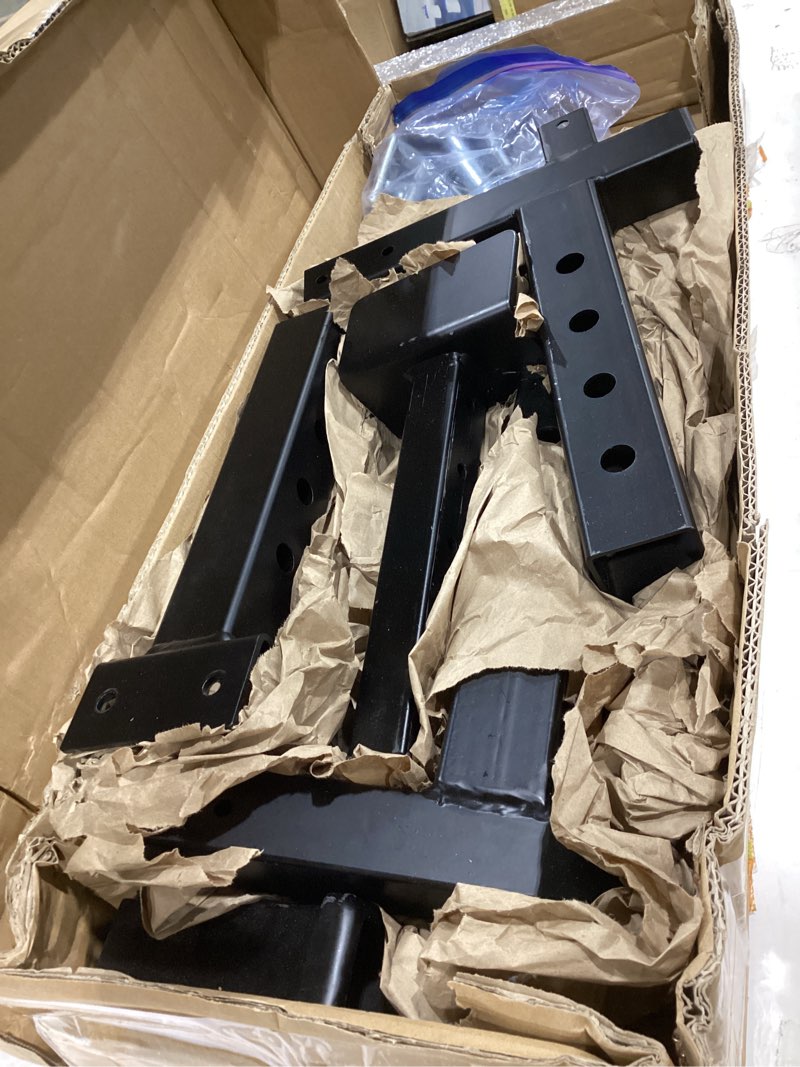 Condition photo showing As Is for high-loading dual trash can hauler hitch for 2\" receiver fit pickup truck | back-up compatible garbage can towing carrier garbage can hauler hitch fit utv, atv, tractor, trailer & curbside use