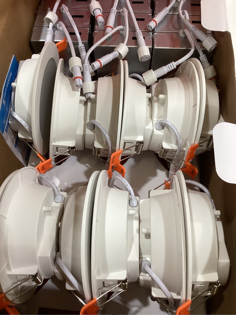 Condition photo showing Good Condition for MELPO Smart Recessed Lighting 4 Inch Work with Alexa & Siri?12W 1100LM Recessed Ceiling Light 2700K-5700K?16 Million Colors?Music Sync, DIY Scenes, DIY Flash, LED Downlight with Junction Box?12 Pack