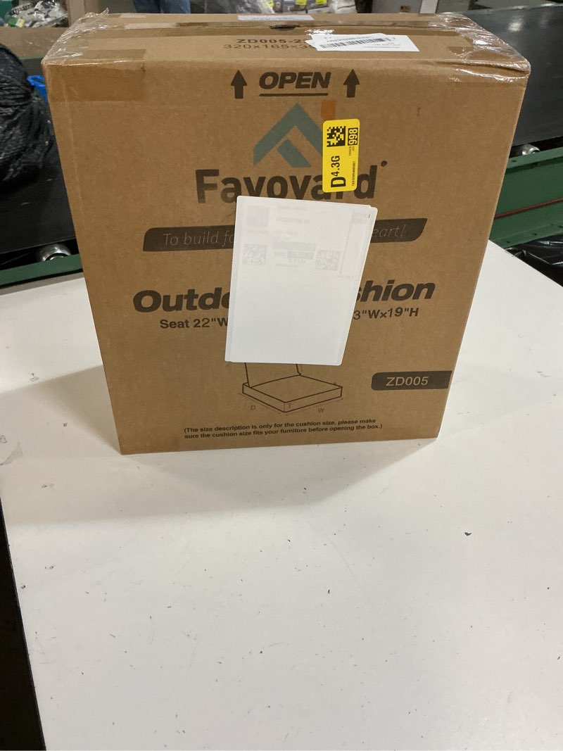Condition photo showing New/Like New for favoyard outdoor seat cushion set 22 x 24 inch waterproof & fade resistant patio furniture cushions with removable cover deep seat & back cushion with handle and adjustable straps for chair sofa couch blue 22 x 24 inch