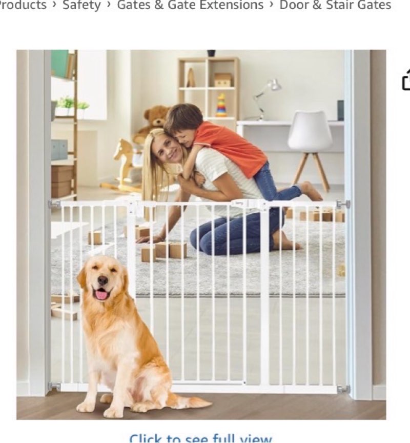 keny Extra Wide Baby Gate - Auto Close Safety Gate, Pressure Mounted, 29\\\"-47.3\\\", 30\\\" Tall, white 29-47.3\\\"Wide, 30\\\"Tall