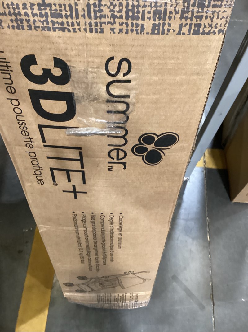 Condition photo showing As Is for Summer Infant 3Dlite+ Convenience Stroller, Lightweight Umbrella Stroller with Oversized Canopy, Extra-Large Storage and Compact Fold, Black 3Dlite+ Matte Black