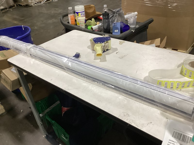 Condition photo showing New/Like New for Joydeco 100% Blackout Roller Shades Cordless Blinds for Windows, Free-Stop Shades, UV Protection, Natural Woven Blinds for Home and Office, Light-Proof Aluminum Cover (White, 66" W x 75" H) White (Aluminum Cover) 66"W x 75"H