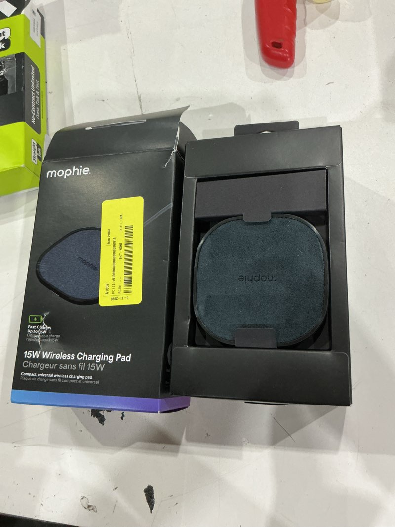 Condition photo showing Good Condition for mophie wireless charging pad 15w wireless charger with ac power adapter included - compatible with iphone, samsung galaxy, note, pixel devices - black