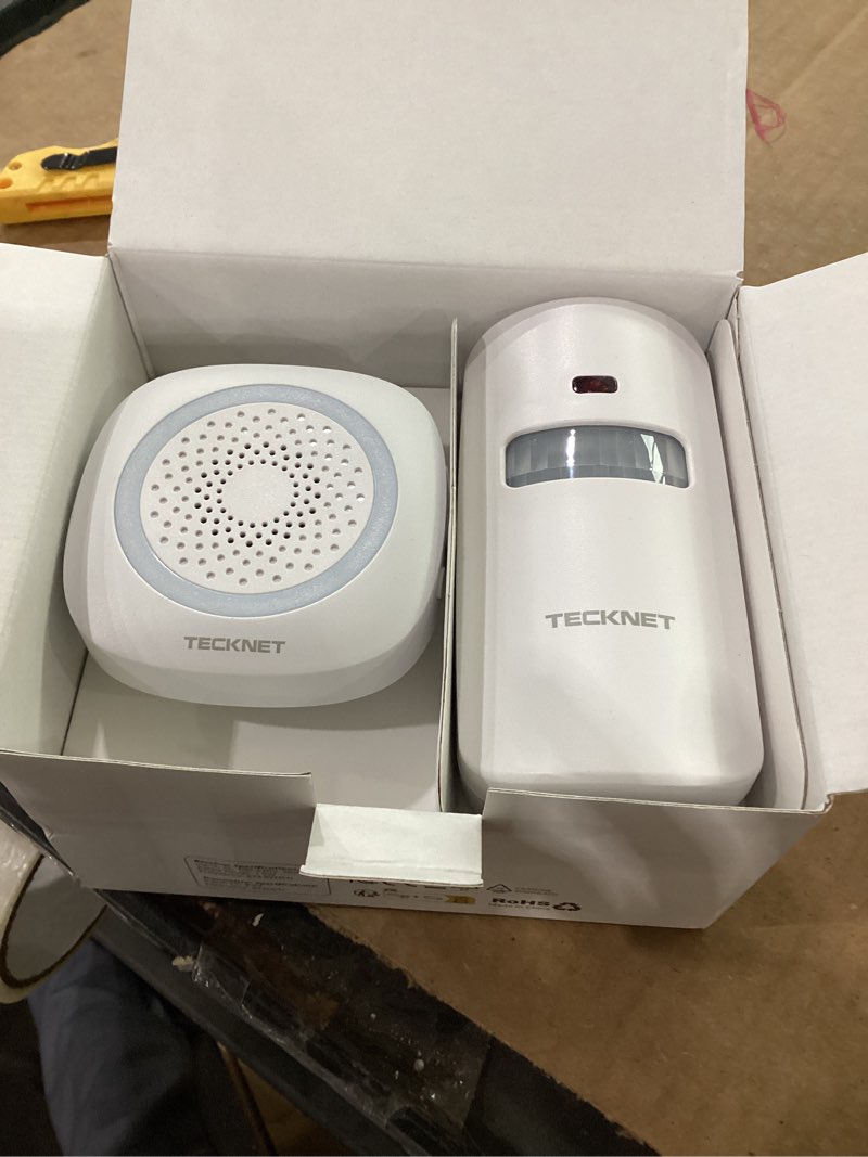 Condition photo showing Good Condition for wireless motion sensor door chime, fast detection pir entry alert(5s interval alarm) with 61 chimes, 5 volume levels, rgb light indicator, easy install for business, home, store, elderly, visitors
