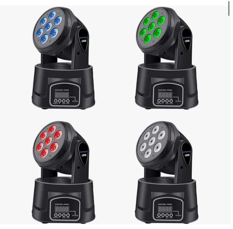 BETOPPER Moving Head RGBW, DJ Lights, Sound Activated/DMX Lighting, Moving Head Lights for Stage, Pa