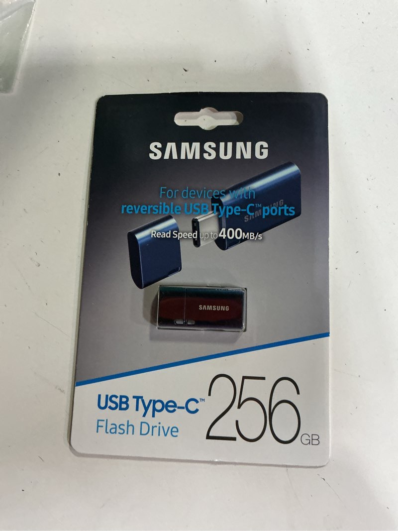 Condition photo showing New/Like New for samsung type-c usb flash drive, 256gb, transfers 4gb files in 11 secs w/up to 400mb/s usb 3.2 gen 1 read speeds, compatible w/usb 3.0/2.0, waterproof, 2022, blue, muf-256da/am 256 gb blue