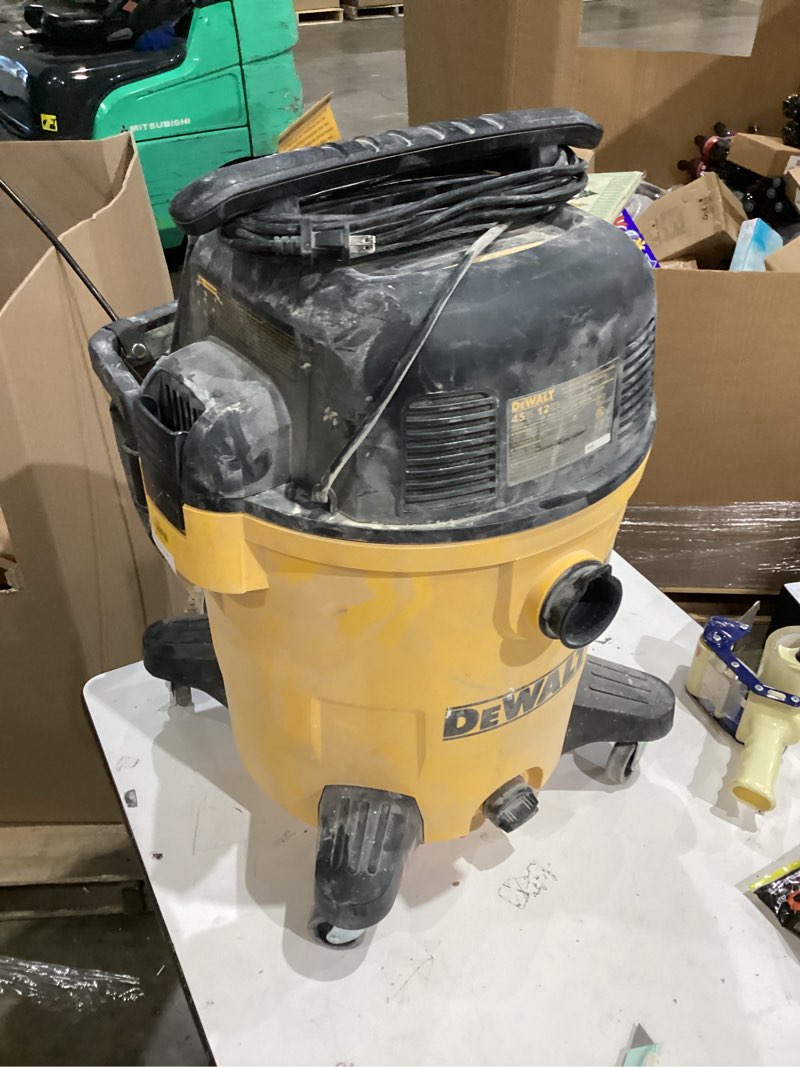 Condition photo showing As Is for DEWALT 12 Gallon Poly Wet/Dry Vac, 5.5 HP Shop Vacuum Wet Vacuum Cleaner for Workshop, Jobsite, Commericial Area, Large Pick-Up Capacity, Yellow,DXV12P Yellow 12 gallon