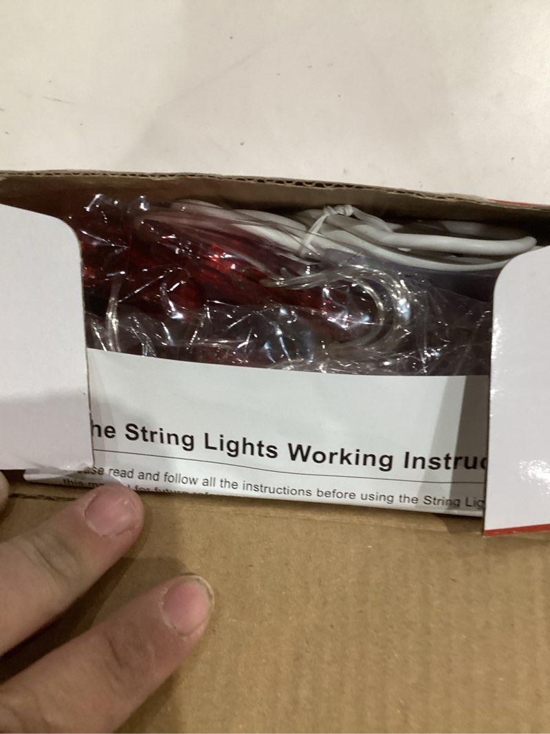 Condition photo showing New/Like New for Valentines Day Lights, 65 LED Red Heart-Shaped Hanging String Lights Battery/USB Powered for Bedroom, Wall, Indoor, Outdoor, Galentine's Day Party Decorations, Heart