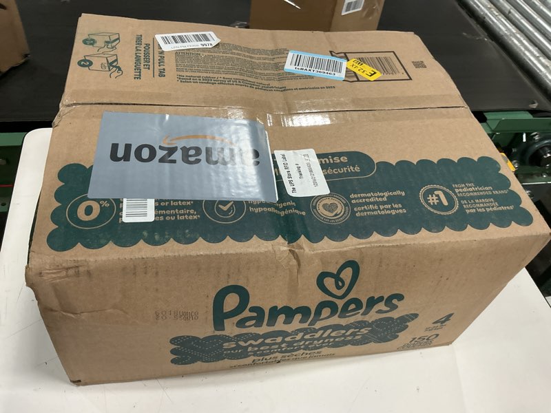 Condition photo showing New/Like New for Pampers Swaddlers Diapers, Size 4 (15-34 lbs), 150 Count, Absorbent, Keeps Baby Dry and Comfortable, Skin Safe Disposable Baby Diaper (Packaging May Vary) Size 4 150