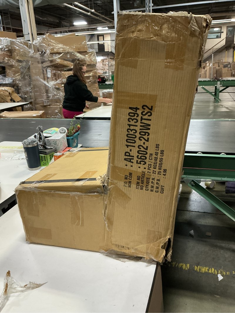 Condition photo showing As Is for Lexicon Amsonia Slat Back Bar Height Dining Swivel Chair in Black (Set of 2)