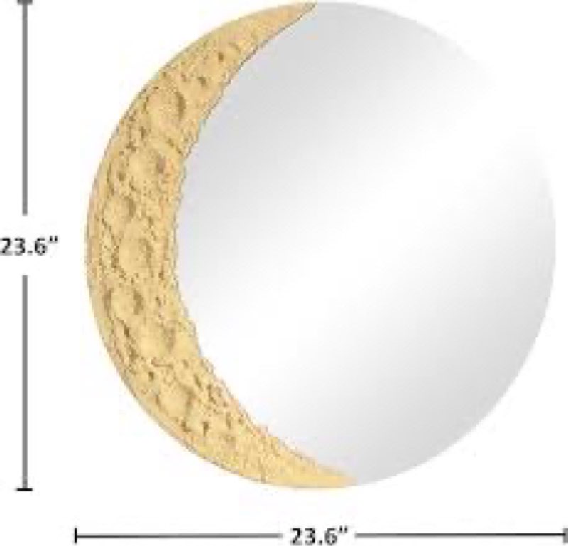 NAIADLYFrameless Round Decorative Bathroom Mirror Vanity Mirror, for Wall Decoration, for Bathroom Living Room Bedroom Hallway Entrance Hall Modern Elegant Shape (15.7X15.7inch/yellow3)