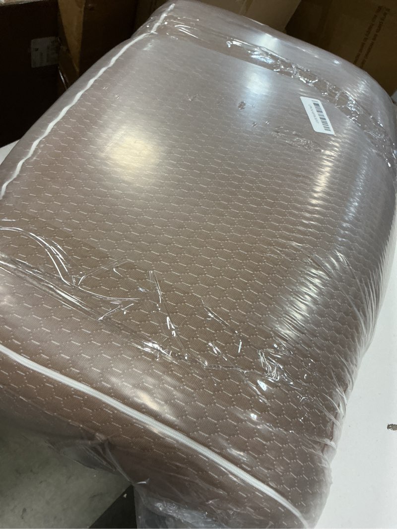 Condition photo showing As Is for Bedluxe Wedge Pillow, 10 inch Bed Wedge Pillow for Headboard, Pillow Wedge for Acid Reflux Relief, Sleeping, After Surgery, Snoring, Gerd, Triangle Pillow Wedge - Cooling Memory Foam Top, Coffee 24*24*10 Inch Coffee