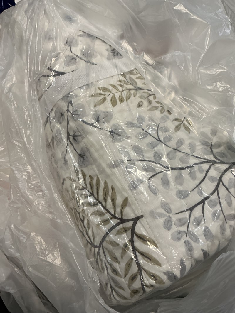 Condition photo showing Good Condition for levtex home english forest natural reversible full/queen quilt set (88x92in) and 2 pillow shams (26x20in) - floral - taupe grey - cotton full/queen size quilt bedding set - lightweight soft pre-washed