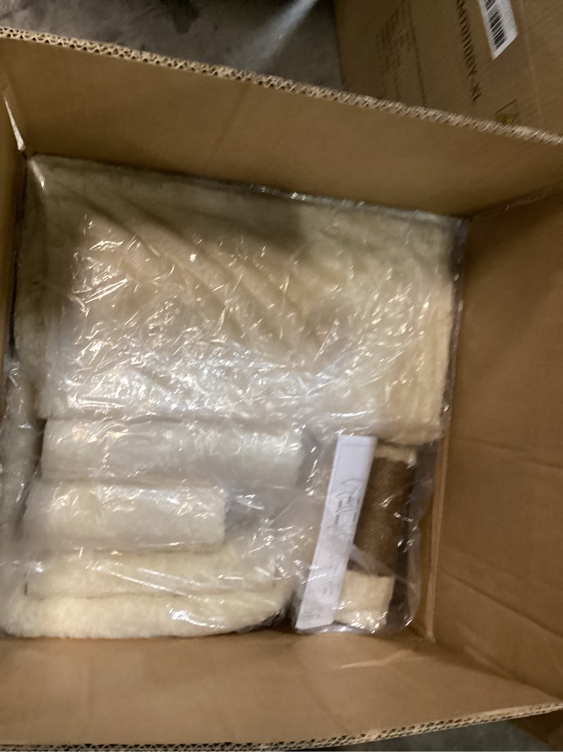 Condition photo showing New/Like New for Globlazer Corner Cat Tree for Large Cats, 66inch Tall Curved Series Large Cat Tower for Multiple Indoor Cats with 6 Scratching Posts, 2 Spacious Cat Condos, Hammock, Hanging Basket, C66, Beige