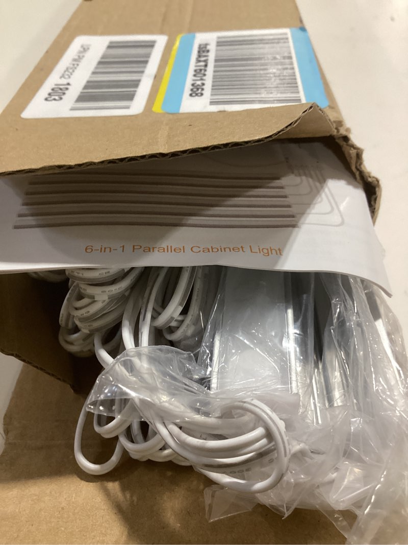 Condition photo showing Good Condition for led under cabinet lighting 6-pack 20 inch,12v ultra thin under cabinet lights,touch dimmable 6500k super bright white led bar lights for wall decor, kitchen,pantry,showcase,shelf lighting white 20inch