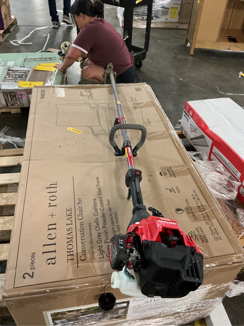Condition photo showing As Is for craftsman ws2200 25-cc 2-cycle 17-in straight shaft attachment capable gas string trimmer