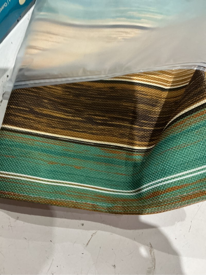 Condition photo showing Good Condition for farmhouse teal table runners 72 inches long, brown blue green | turquoise thankful grateful blessed quotes linen rustic table decorations runner for dining room kitchen coffee bar outdoor farmhouse 13 x 72 inch