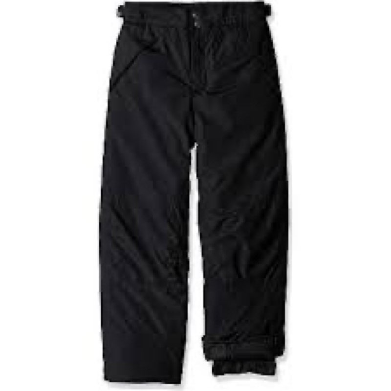 LONDON FOG Boys' Water-Resistant Adjustable Waist Insulated Snow and Winter Ski Pants, Black, 5-6
