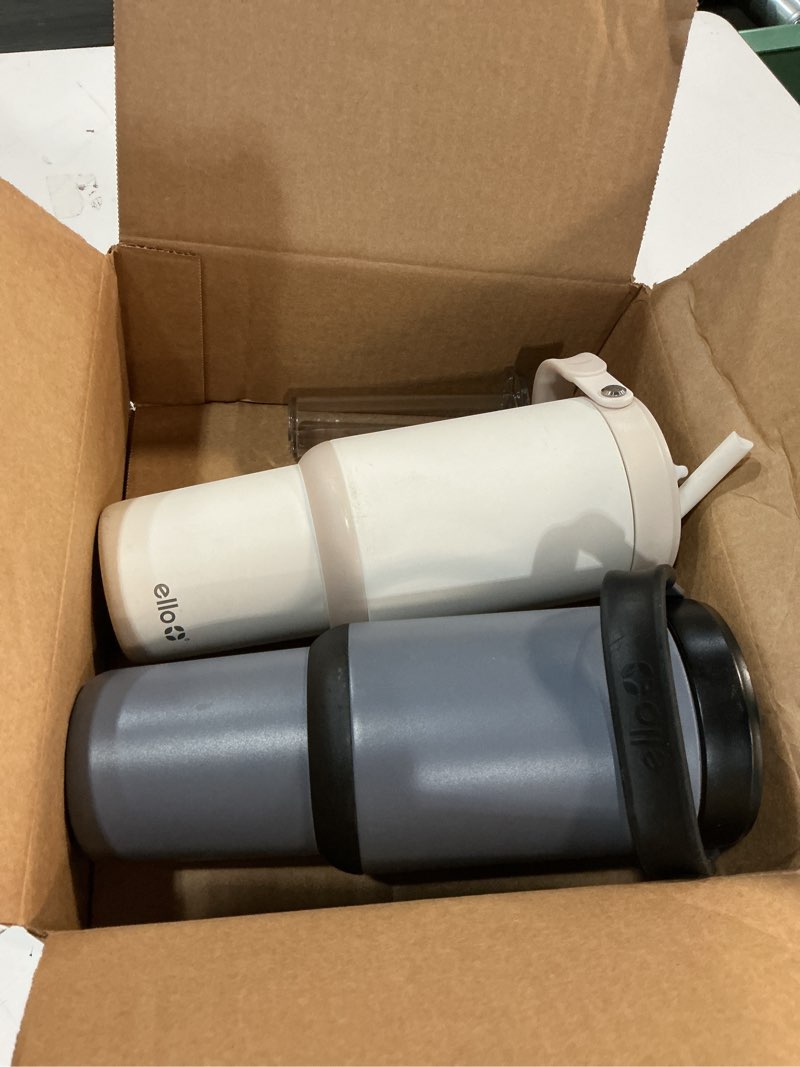 Condition photo showing As Is for ello oasis go 30oz leak-proof stainless steel tumbler, 2 pack