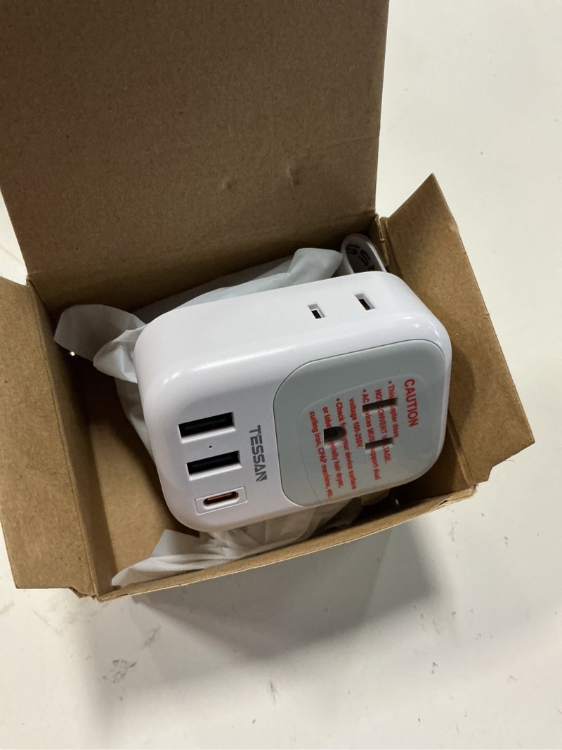 Condition photo showing Good Condition for 2 pack european plug adapter usb c, tessan us to europe adapter 4 outlets 3 usb charger, type c international power adaptor to italy spain france portugal iceland germany, europe travel essentials type c-most of europe