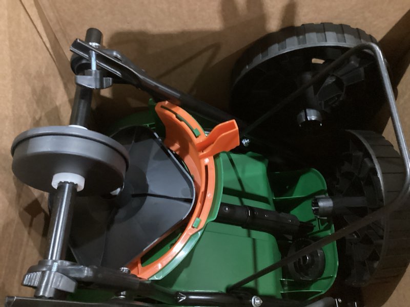 Condition photo showing Good Condition for Scotts Turf Builder EdgeGuard Mini Broadcast Spreader for Seed, Weed and Feed, Fertilizer, Salt, Ice Melt, Push Spreader Holds up to 5,000 sq.ft. Product