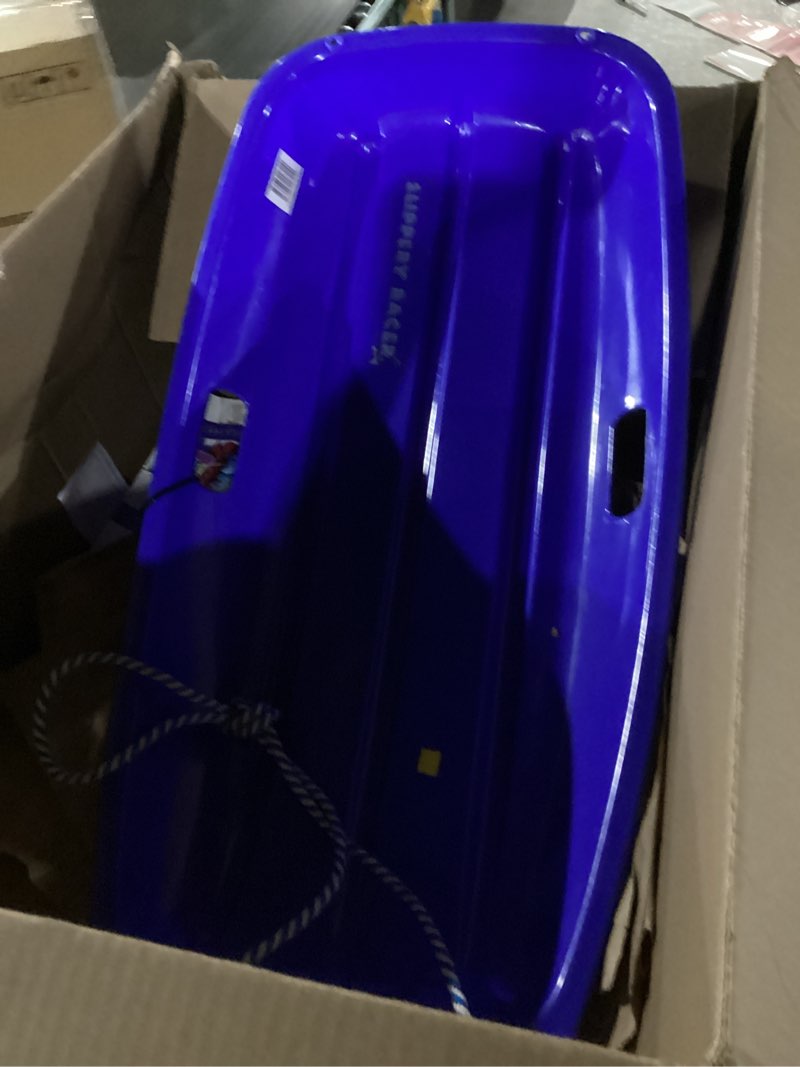 Condition photo showing Good Condition for Slippery Racer Downhill Sprinter Flexible Kids Toddler Plastic Cold-Resistant Toboggan Snow Sled with Pull Rope and Handles -35 Inch 1 Pack BLUE