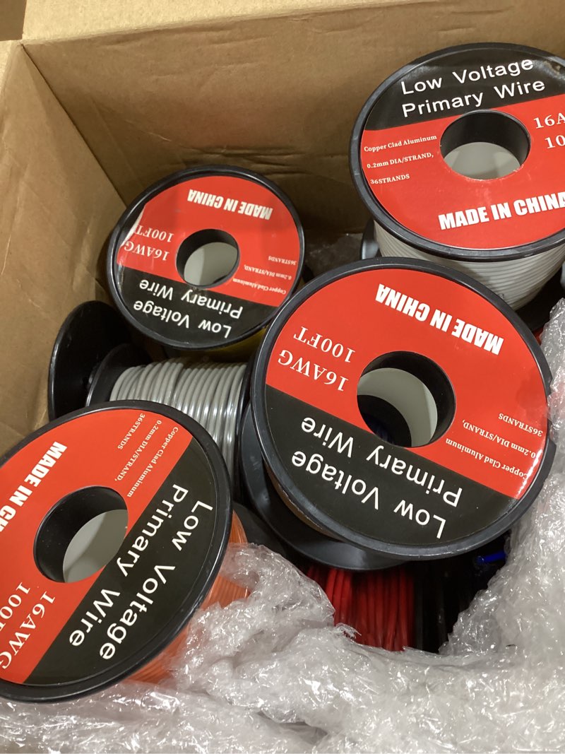 Condition photo showing Good Condition for gisafai 10 pcs 16 gauge wire 100 ft per roll (1000 ft total) automotive primary wire spools copper clad aluminum primary for 12v automotive harness car audio video wiring 100 ft 16 gauge