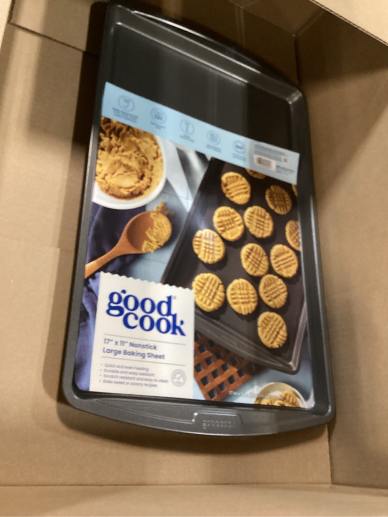 Condition photo showing Good Condition for goodcook everyday nonstick steel baking sheet, 17 x 11-inch, gray
