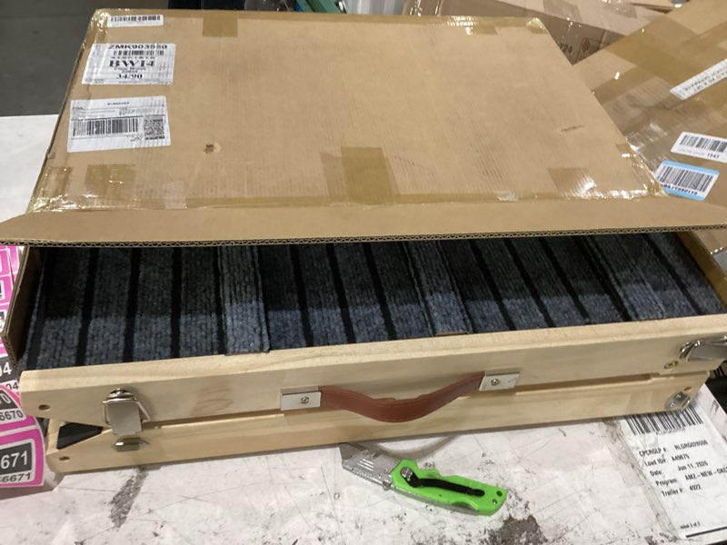 Condition photo showing New/Like New for dog ramp for bed-non-slip - extra wide pet ramp for small large dogs to get on couch car wooden foldable dog ramp seamlessly connects platform -hold up to 110 pound-adjustable, foldable (l)