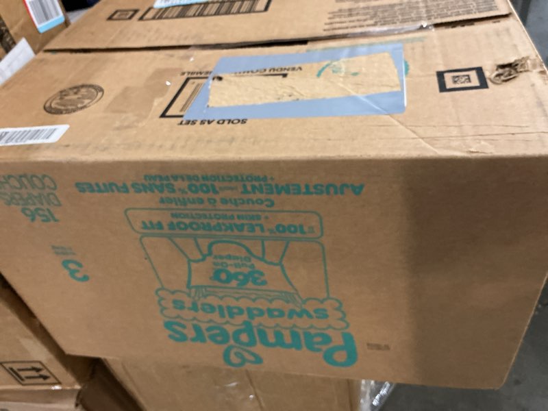 Condition photo showing New/Like New for pampers diapers - swaddlers 360° - size 3, 156 count, up to 100% leakproof comfy dry fit, designed for easy changes, pull on baby diaper (packaging may vary) size 3 156