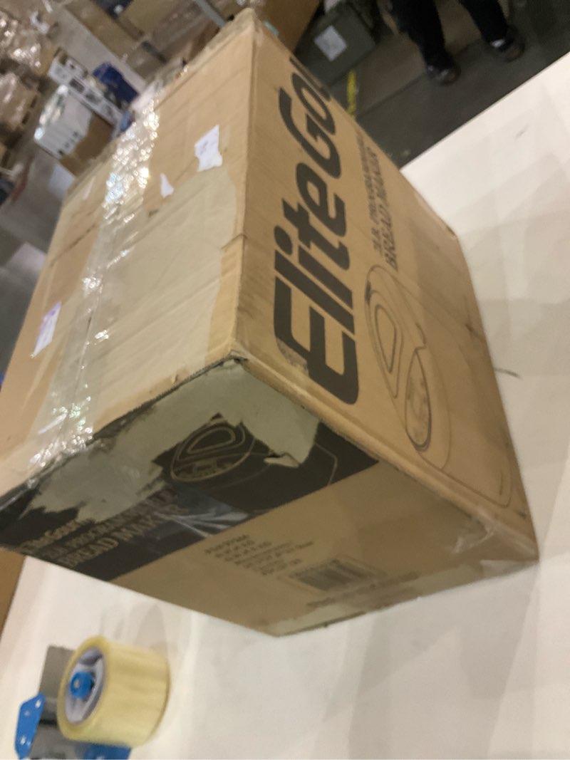 Condition photo showing As Is for Elite Gourmet Programmable Bread Maker, 2 lb Loaf, 3 Sizes, 19 Presets incl. Gluten-Free, Dough & Jam, Delay Timer, Black