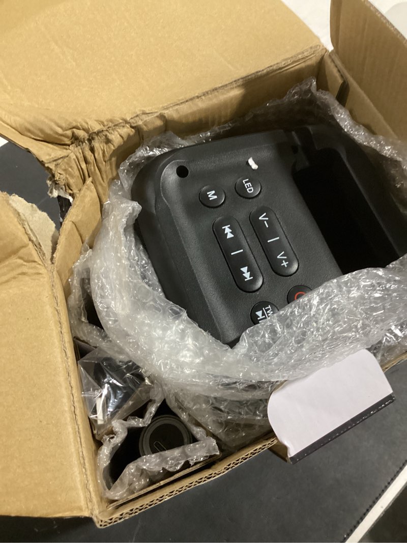 Condition photo showing As Is for Karaoke Machine for Adults Kids, Portable Bluetooth Speaker with 2 Wireless Microphones, TWS Mode & LED Light, 10H Battery PA System Stage Monitors,Perfect for Home Party Outdoor Birthday Gifts(Black)