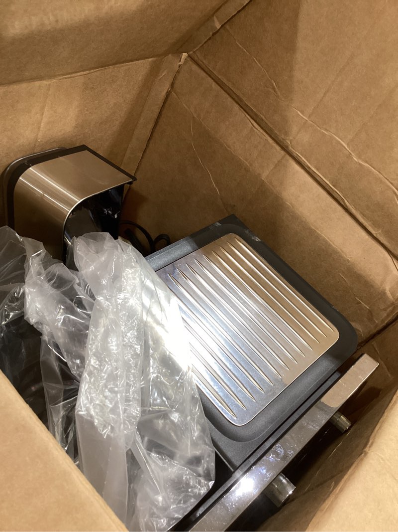 Condition photo showing As Is for ninja luxe café 3-in-1 espresso, drip coffee and cold brew machine | integrated coffee grinder, milk frother, assisted tamper & built-in espresso accessory storage | stainless steel | es601 luxe cafe stainless steel