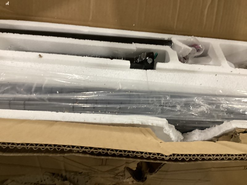 Condition photo showing As Is for 84" Industrial Ceiling Fans with Lights, Large Ceiling Fan with 3CCT, 8 Reverisble Aluminum Blades, Quiet DC Motor, 6-Speed Remote, Indoor/Outdoor Ceiling Fans for Patios/Garage/Porch, Black 84inch Black