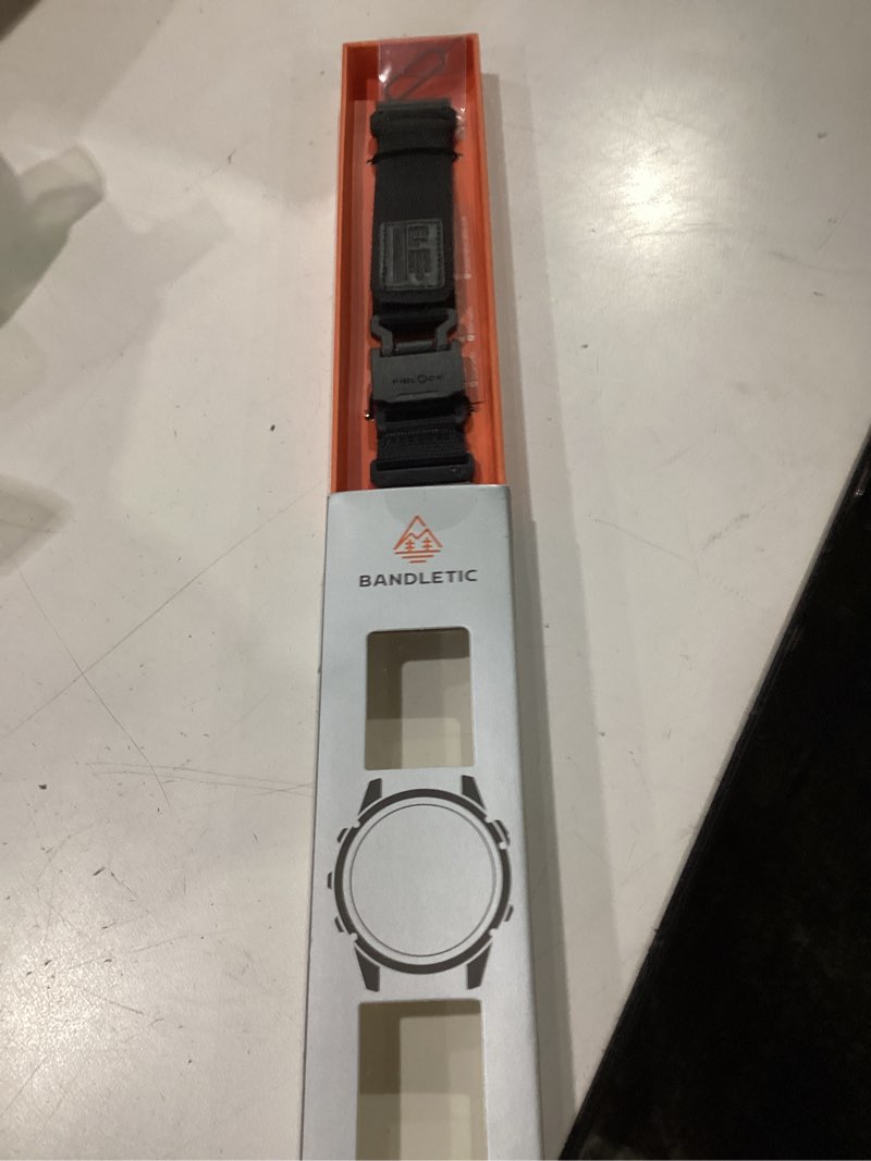 Condition photo showing New/Like New for Bandletic Compatible with Garmin Fenix 5X 6X 7X Watch Band - 26mm Easy-Fit Rugged Nylon Strap with Magnetic Fidlock Buckle for Fenix 8 51mm/7X 6X Pro/5X Plus/3/3 HR/Tactix/Epix Pro2 51mm/Instinct 2X Black Large (7.3"-8.7")