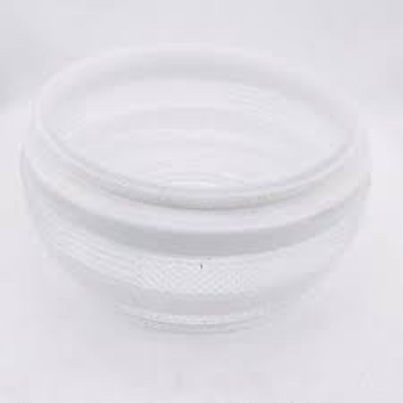 (Case of 4)Vintage Deco Diamond Ribbed Glass Ceiling Light Fixture Cover Shade 6 “