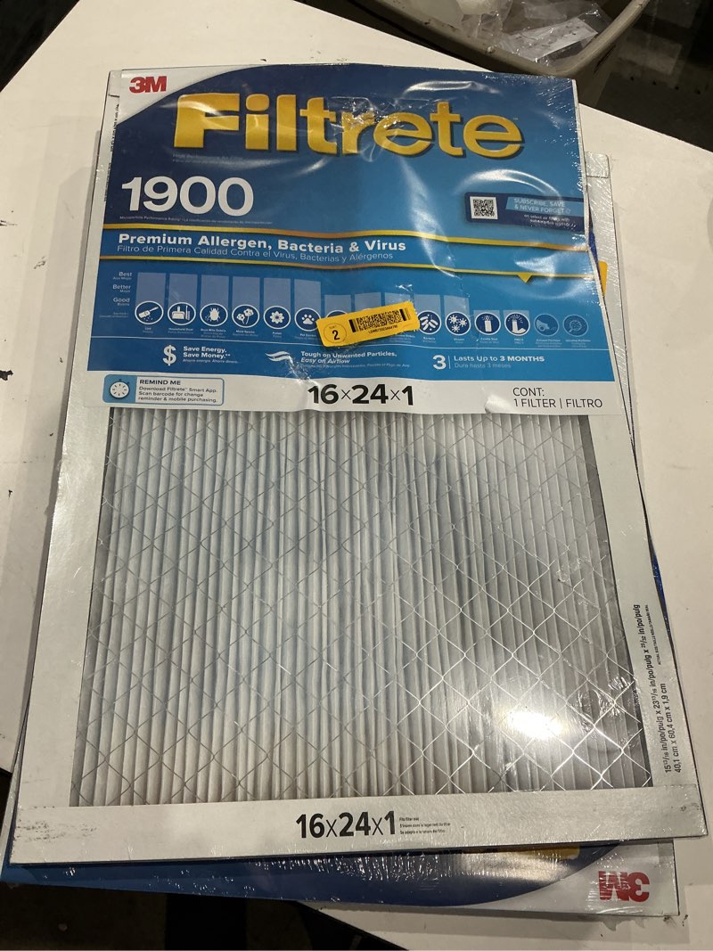 Condition photo showing Good Condition for filtrete 16x25x1 air filter, mpr 1900, merv 13, healthy living ultimate allergen 3-month pleated 1-inch air filters, 3filters