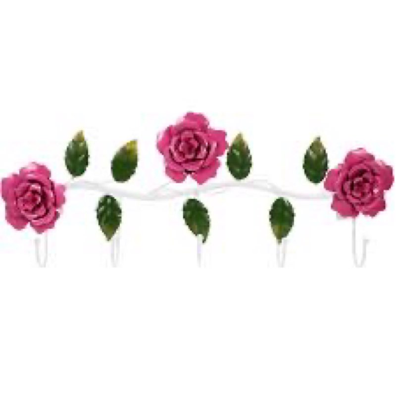 LOGOFUN Metal Wall Hooks Rose Flower Coat Hooks Rustic Style Hanging Hook for Bathroom Room Decorati