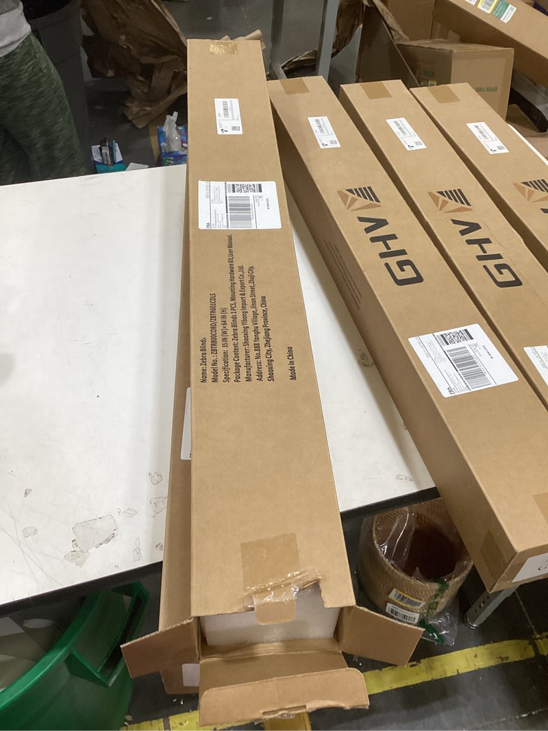 Condition photo showing New/Like New for ghv cordless zebra blinds for windows free-stop shades light filtering dual layer light control for day and night (white, 35 in (w) x 64 in (h)) white 35 in (w) x 64 in (h)